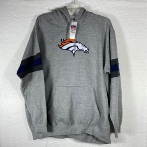 NFL Denver Broncos Team Apparel Men's Hoodie Gray 2XL NFL Logo Graphic